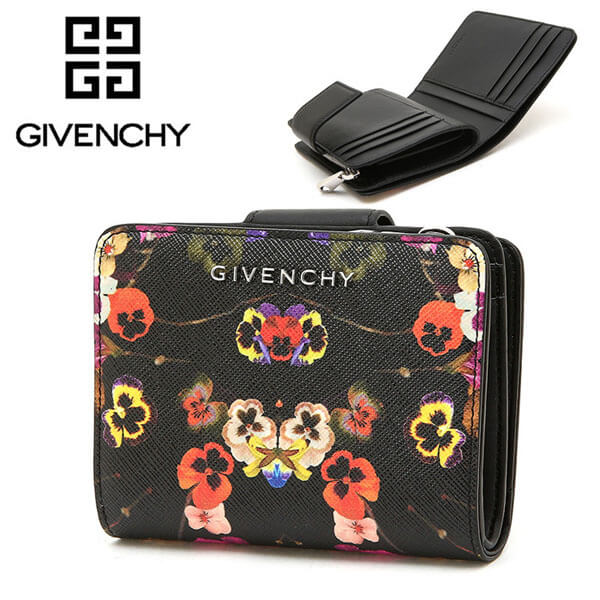 ジバンシィGIVENCHYジバンシィフラワー財布 黒 ウォレット BC06363563 960 花柄