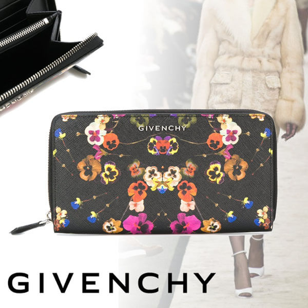 GIVENCHYジバンシィ　長財布★プレゼントに★パンジーフラワーウォレット 花柄