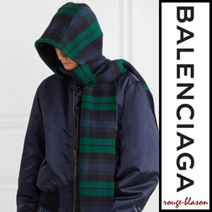 2018新作人気 バレンシアガスーパーコピー スカーフ Hooded fringed tartan wool