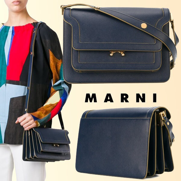 2018-19秋冬☆MARNI☆Trunkマルニ バッグコピー ショルダーバッグ Navy Blue