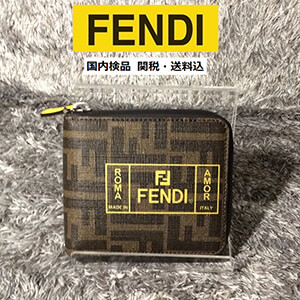 フェンディ(フェンディ)　FFロゴ ラウンドジップ折り財布