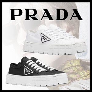 【PRADA】ナイロンギャバジンスニーカー☆5cmソール*1E260M_MMS