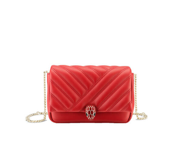 ブルガリ★ SERPENTI CABOCHON CROSSBODY ミニバッグ レッド 288756