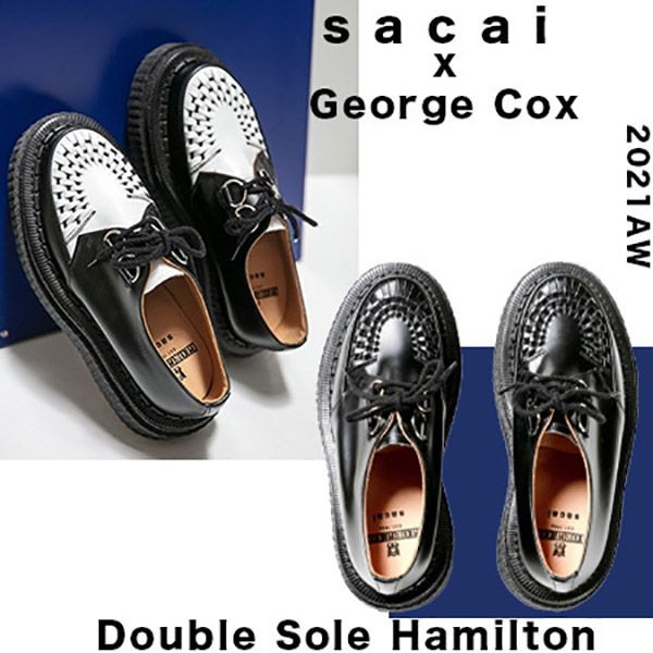 21AW【sacai x George Coxダブルソール レースアップ Hamilton偽物】