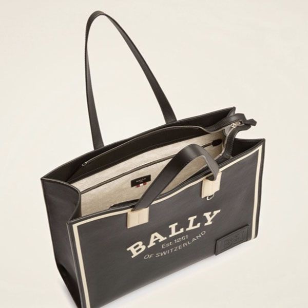 Bally コピー Crystaliaブラック レザー トートバッグ