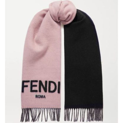 ★フェンディ★フリンジ付きツートーンインタージャガードカシミアスカーフ 偽物 fW3739