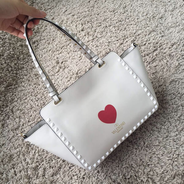 2018AW★ヴァレンティノ ヴァレンティノスーパーコピー ミニ ロックスタッド White 2WAY Rockstud