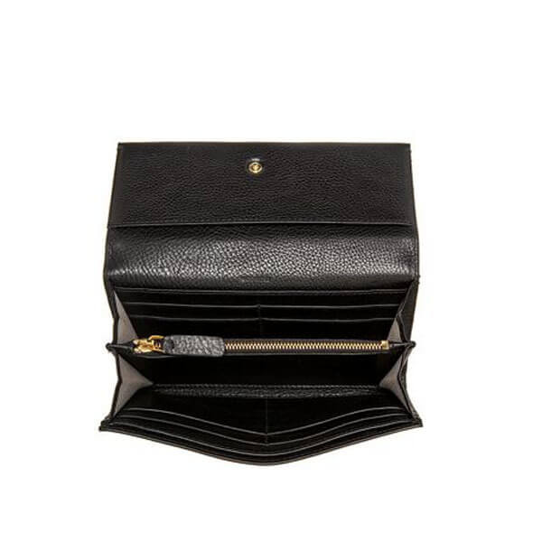 2018新作 滝沢さん愛用【Marniマルニ財布コピー】★Flap-front wallet in calfskin★財布 PFMOU03U00LV46700N99 Onyx