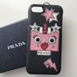 可愛い〜♪♪☆《PRADAプラダ》 I-PHONE7/8 ケース 【訳】ブラック 1ZH035