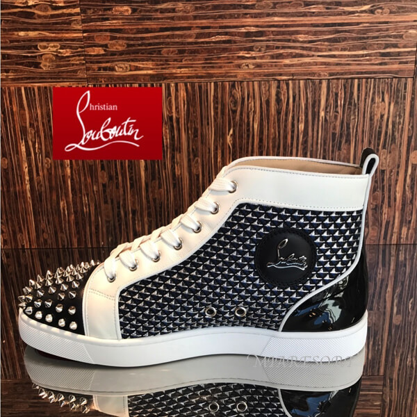 新作 CHRISTIAN LOUBOUTIN クリスチャンルブタンスーパーコピー★ LOU SPIKES ORLATO ★ グリッター スニーカー 3170139BKD6【スーパーコピーN級品】