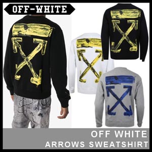 オフ ホワイト 東京 トレーナー 偽物【Off-White】ARROWS SWEATSHIRT OMBA025F19E30010 1060 芸能人