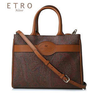 ETRO☆ショルダーストラップ付ペイズリー柄ショッパーバッグ コピー